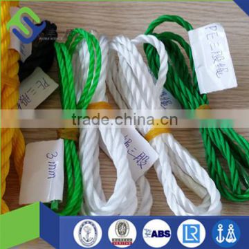 factory direct shipping 3 strands twisted PE rope