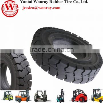 Solid nature rubber tire for telescopic boom forklift tire price