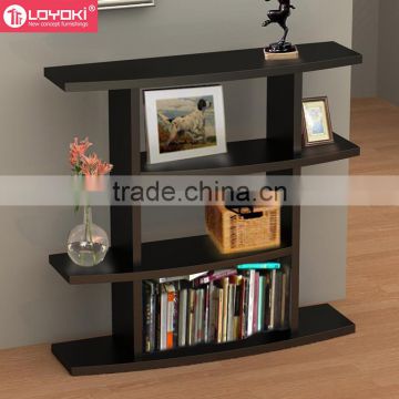 new design modern 4 tier Wave Bookshelf MDF wood hall console table