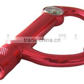 LED carabiner with compass