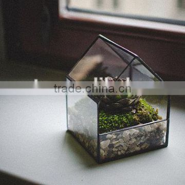Small House Stained Glass Gecoration Terrarium Home decor Planter for indoor gardening