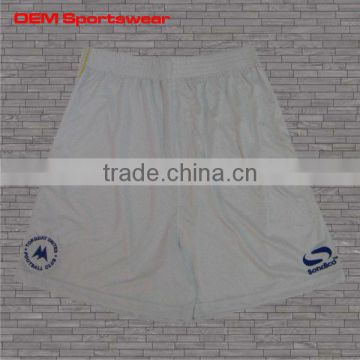 High quality white color blank mesh football shorts