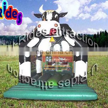 Cow shaped Air bouncer inflatable trampoline Bounce jumping castles Outdoor bounce castle for amusement park