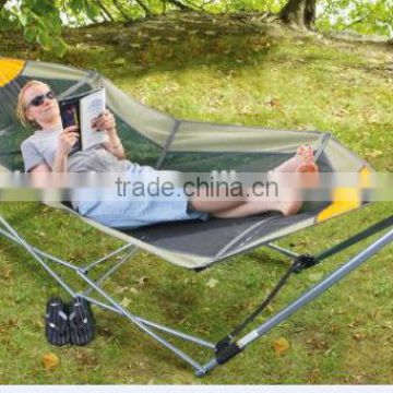 easy fold fabric hammock with aluminum tube stand with carrying bag