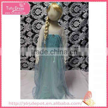 Lovely cartoon characters girl's dress with long dress & long sleeve