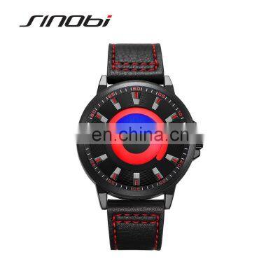 SINOBI 2021 Novel Young Creative Watch Men's Creative Whirlpool Dial Original Design Drop Shipping Watch S9820G  Jam Tangan Pria