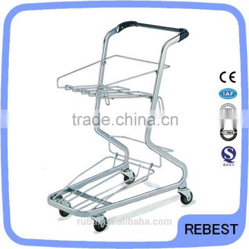 Supermarket rolling basket cart