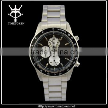 Men chronograph watch in high quality stainless steel band