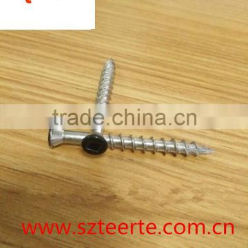 White Zinc Stainless Steel Flat Head Square Wood Screw