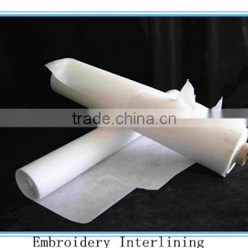 tear away white crispy 20-140gsm non-woven embroidery interlining