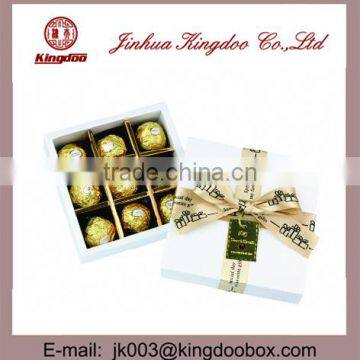 Jinhua Supplier Handmade Square Paper Chocolate Box with Ribbon