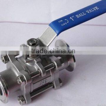 stainless steel sanitary 3pc ball valve