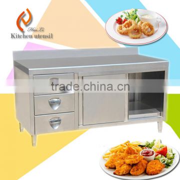 Three tiers Separated assembled European style stainless steel ktichen cabinet for vintage with drawers backsplash front board