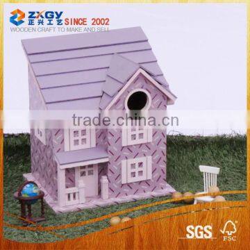 Small handemade decorative wood craft bird house model wholesale