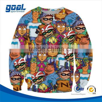 Autumn sports bespoke polyester attractive sublimation printing kids sweatshirt without hood