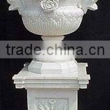 Marble flower pot painting designs hand carved sculpture for home garden