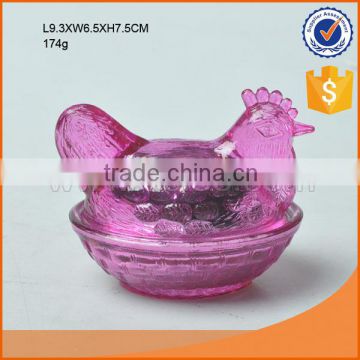 Home decor Cock shape glass decorative soap box for washing room use