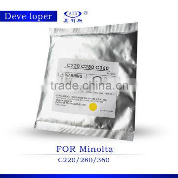 200g developer compatible for Minolta C280/ 220/ 360 color copier spare part, 4 pcs/ lot for CKMY