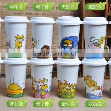 Made in China double wall ceramic mug