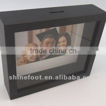 8" metal picture frame with coin bank T-FB01-1