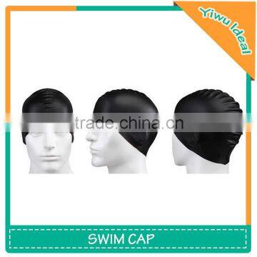 Sports Men Black Unique Waterproof Silicone Swim Caps