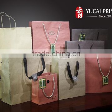 2015 Newly designed brown Kraft paper bag shopping bag