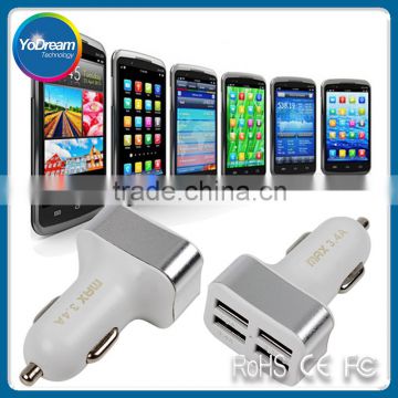 High Quality OEM LED Car Charger with 4 USB Slots for Apple and Andriod