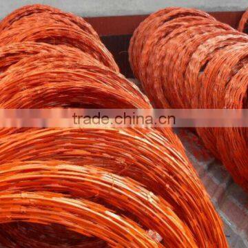 Colourful Powder-coating Razor Barbed Wire Colourful Concertina Blade Wire Made in China