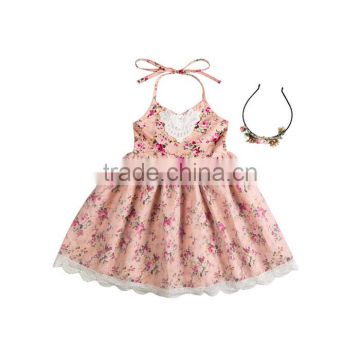 Summer beautiful baby floral lace dress with tulle