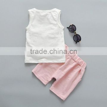 2016 China fashion clothe manufacture cotton baby clothing sets summer boy clothing