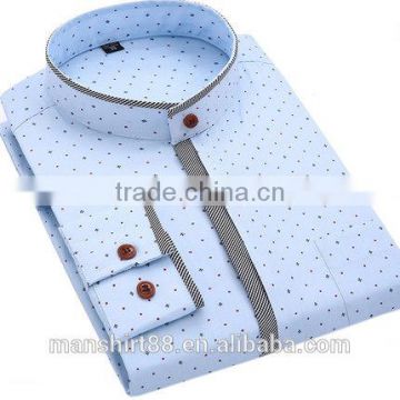 Latest new design mandarin collar cotton men shirts