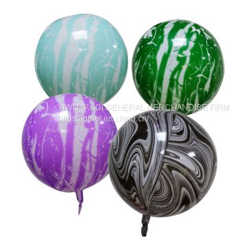 New arrival 22 inch round 4D balloon agate 4 colors in stock fast delivery hot sale