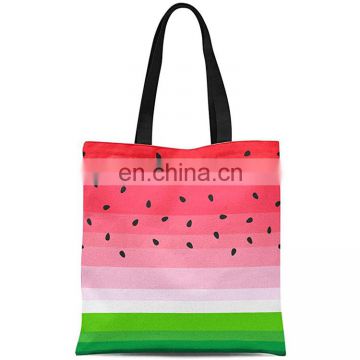 colored printed recycled cotton canvas tote bag digital printing watermelon eco canvas cotton tote shopping bag