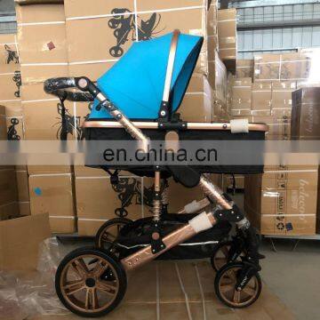 China 2019 new model dsland baby stroller / 3 in 1 functions baby pram stroller / leather baby carriage with car seat
