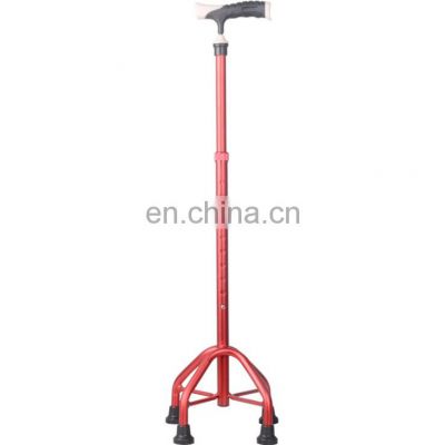 Aluminum Alloy Retractable walking Aid Height Adjustable Four Legged Old Man's Walking Stick
