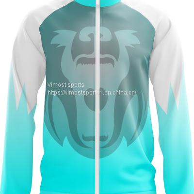 Custom Sublimation Jacket with White and Blue Sleeves Design for You