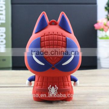 Spider man portable power bank 5200mAh with cable for iPhone