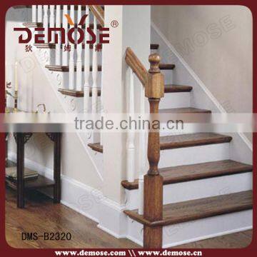 carving wooden stair square handrail floor flange
