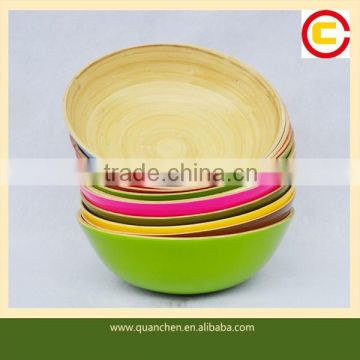 Decorative color bamboo salad bowl