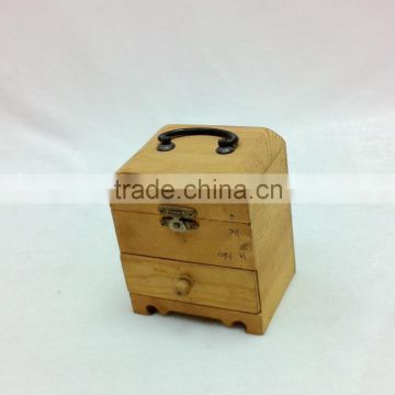 small wooden handmade cabinet new product wholesale high quality handle suitcase shaped pine