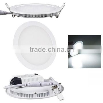 Round Panel Ceiling Lamp 18W, White Body, Recessed, 80lm/W, Warm/Pure/Cool White