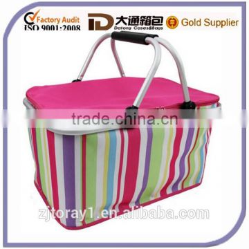Canvas Insulated Thermal Cooler Picnic Basket Bag