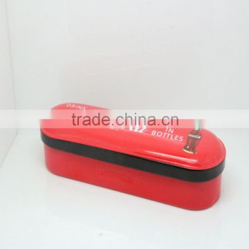 Rectangular tin candy box with a birthday party