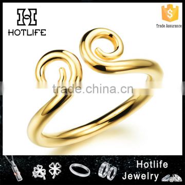 2016 latest elegant simple design gold rings without stones Hoop Ring