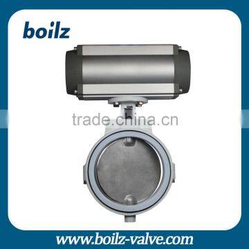 Butterfly valve series worm gear actuated flange triple eccentric butterfly valve