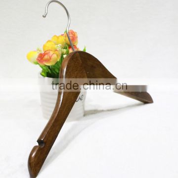 Red brown wooden craft coat hanger for clothes display