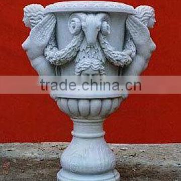 White marble stone plant hand carved sculpture for home garden home