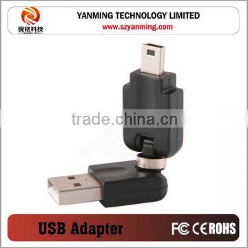 360 degree rotable mini 5pin usb adapter