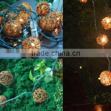 20pcs solar brown rattan ball LED fairy string light SO4795R