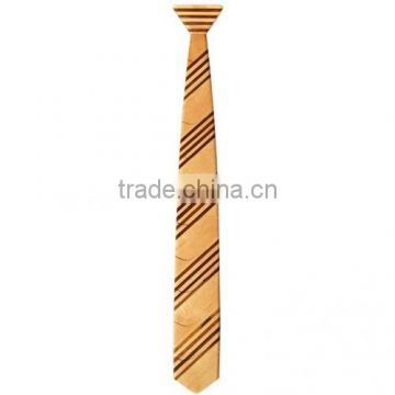 Striped Wooden Necktie in Cherry